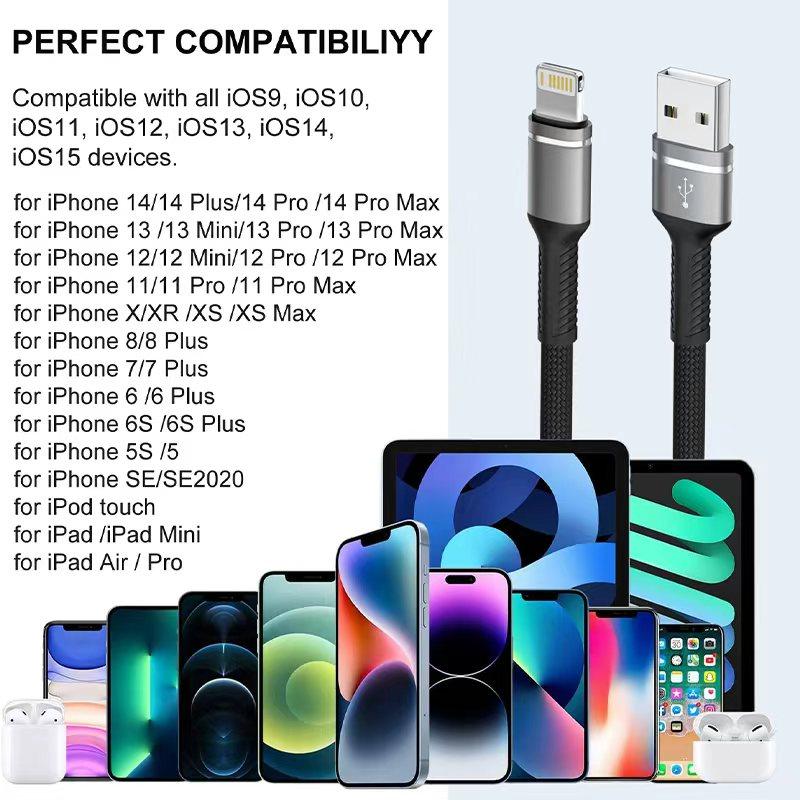 MFI Certified Lighting Cable Charger Nylon Braided Wire for 14 Plus 13 Pro Max 12 11 XR XS Fast Charging Cord Data Line