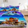 3pcs Earth Ice Age Adventure Printed Bedding Set, Soft and Comfortable Quilt Cover for Bedroom, Guest Room (1 Duvet Cover + 2 Pillowcases, P