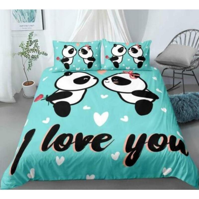Panda Doona Quilt Duvet Cover Set Pillowcase Single Double Queen King Size Bed