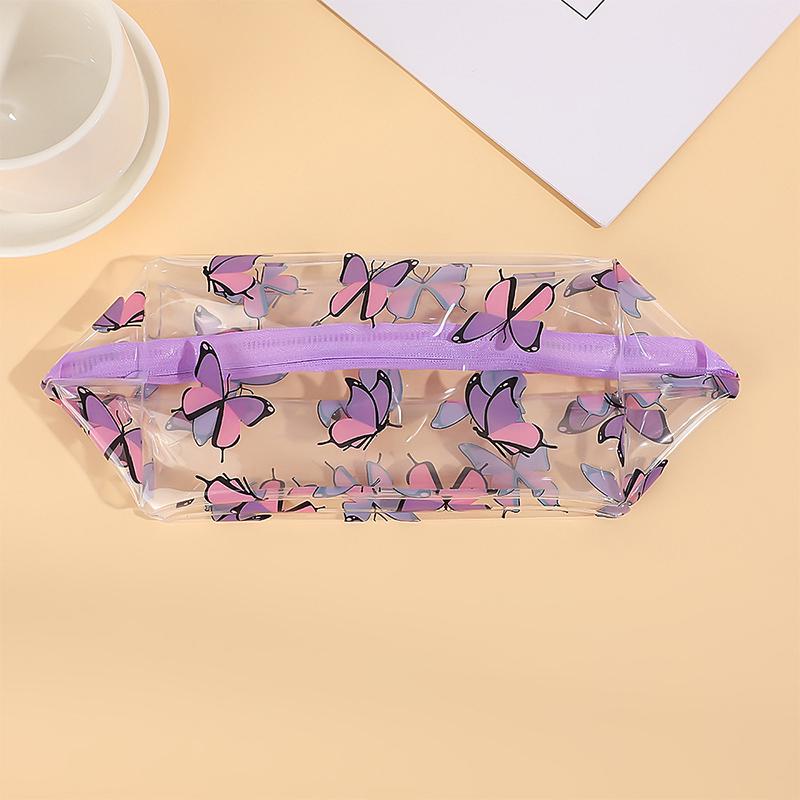 Portable Transparent Makeup Bag Zippered PVC Cosmetic Pouch for Women Travel Toiletry Storage Bag