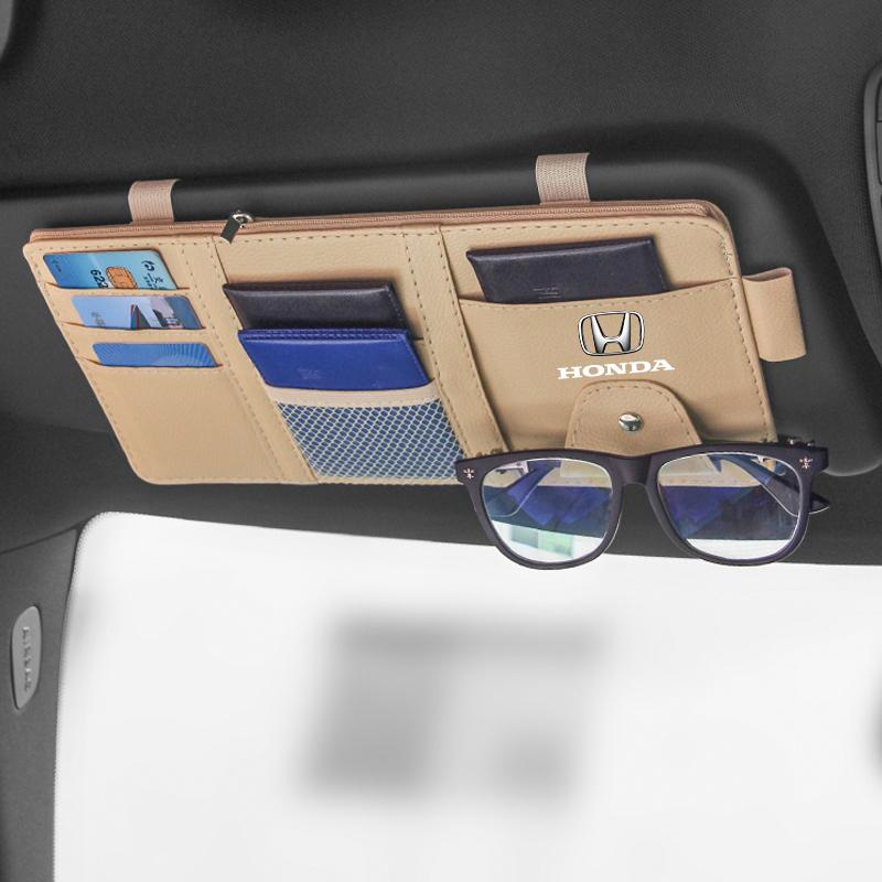 Car Sun Visor Point Type Multi-function Storage Bag Car Accessories For Honda Fit Mugen Insight Type S R VTEC Modulo Vezel RR Si