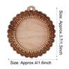 5PCS Cord Blank Wood Pendant Necklace Base Tray Key Chain Round Cabochon Setting