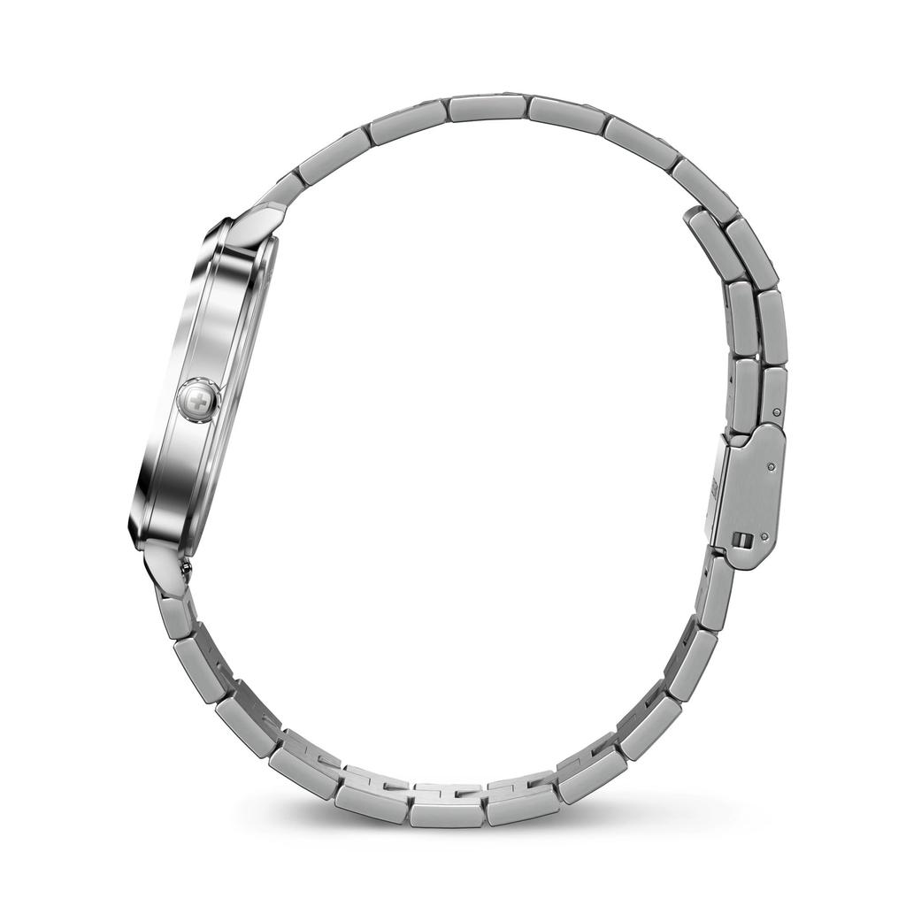 WENGER VINTAGE SPORT Stainless Steel Case Blue Silver Stainless Steel Quartz 50m Water Gift Idea Men's Watch, (316L), Dial, Bracelet, Movement,