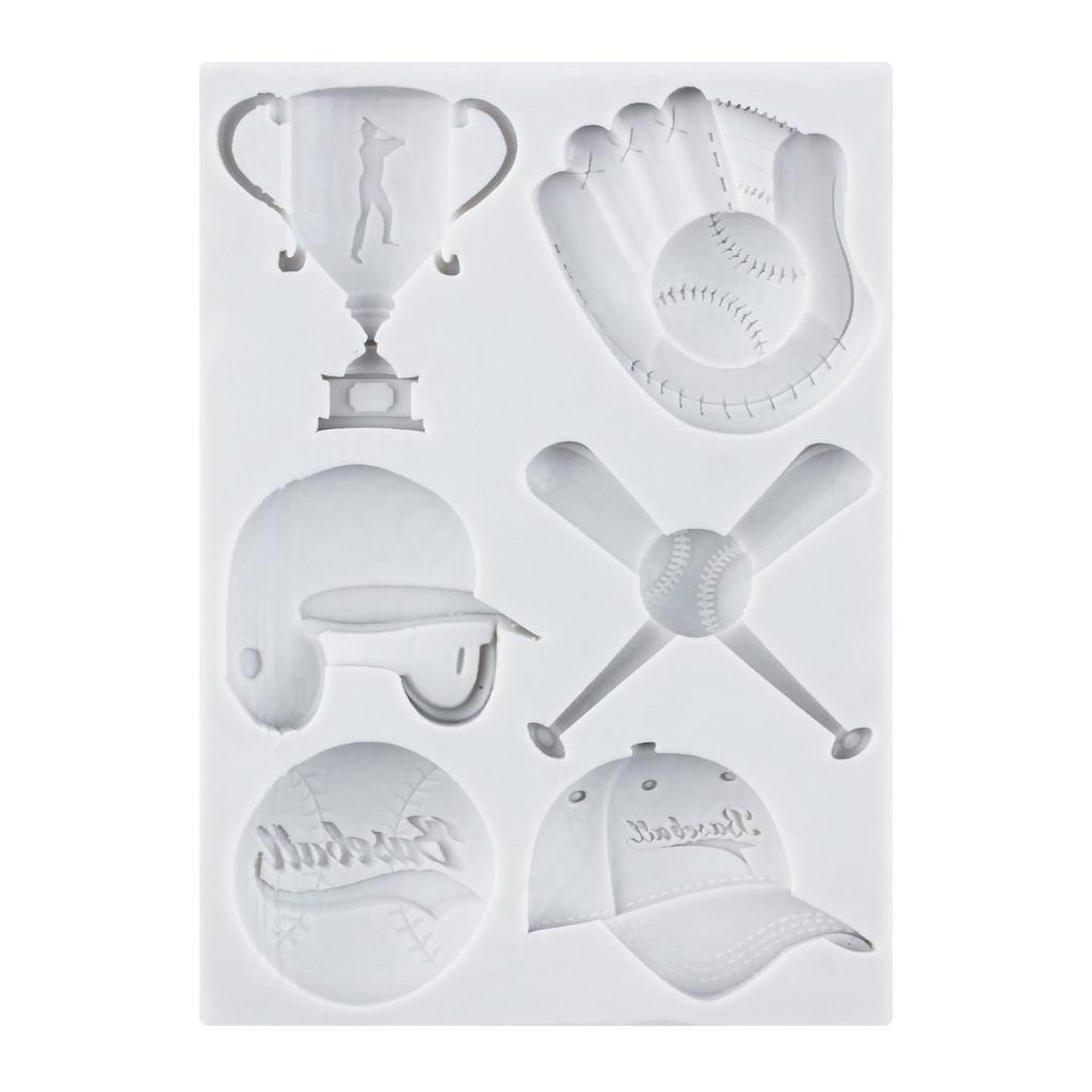 Бейсболка Летучая мышь Силиконовые формы Баскетбол Футбольный шлем Форма для мастики Инструменты для украшения торта Топпер для кекса Конфеты Эпоксидная смола Глина Шоколад Форма для гампасты