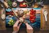GLASS PLATE CUTTING BOARD 52x30 SEA