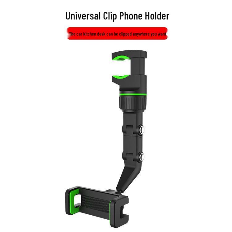 2023 Регулируемый вращающийся на 960° автомобильный держатель для мобильного телефона с зеркалом заднего вида с одинарной зажимной фиксацией.