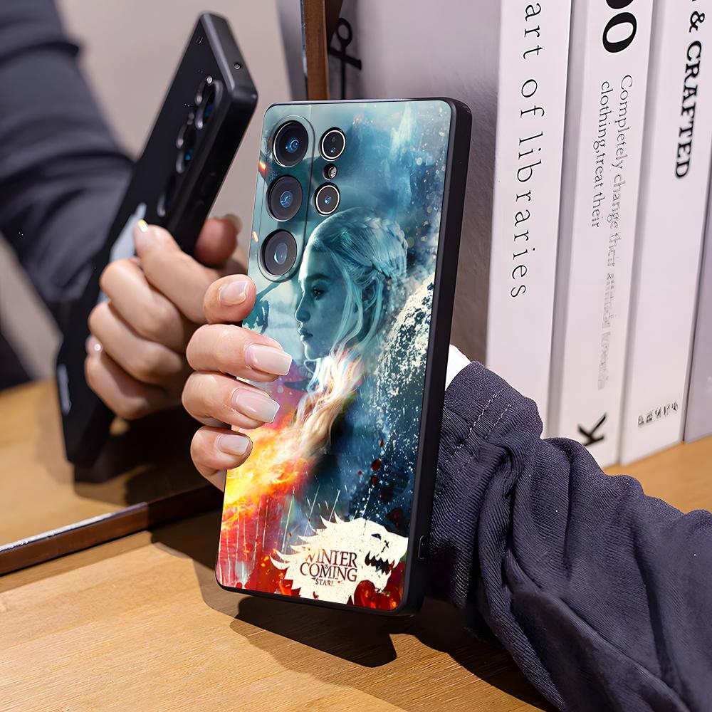 Чехол для телефона T-Thrones-Tv-Game для Samsung S26 Ultra S25 Edge Ultra S23 S22 S21 S20 Ultra Plus S24 Fe Стеклянная крышка