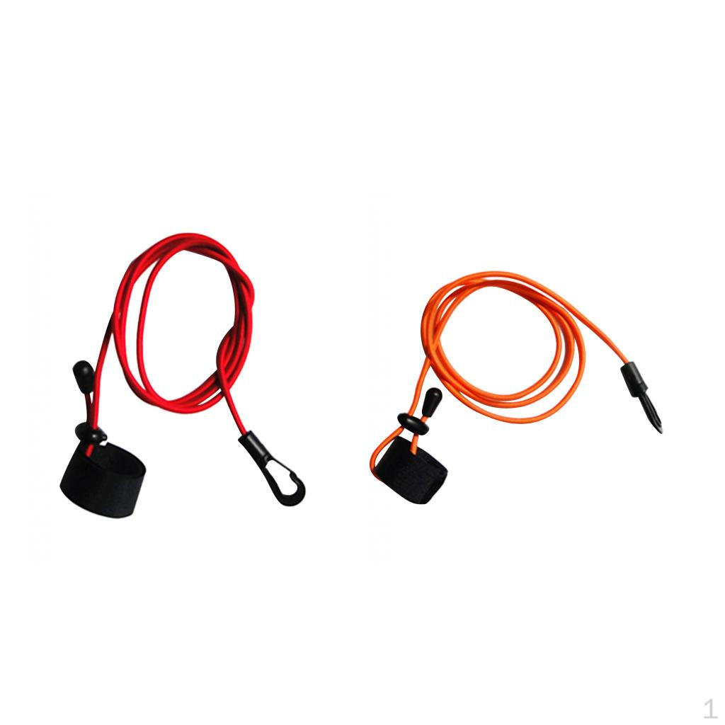 2Pcs Durable Cord Fishing Rod/ Paddle Leash With Snap Hook