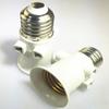 White EU Plug Connector E27 Socket Light Bulb Socket Conversion for Lamp