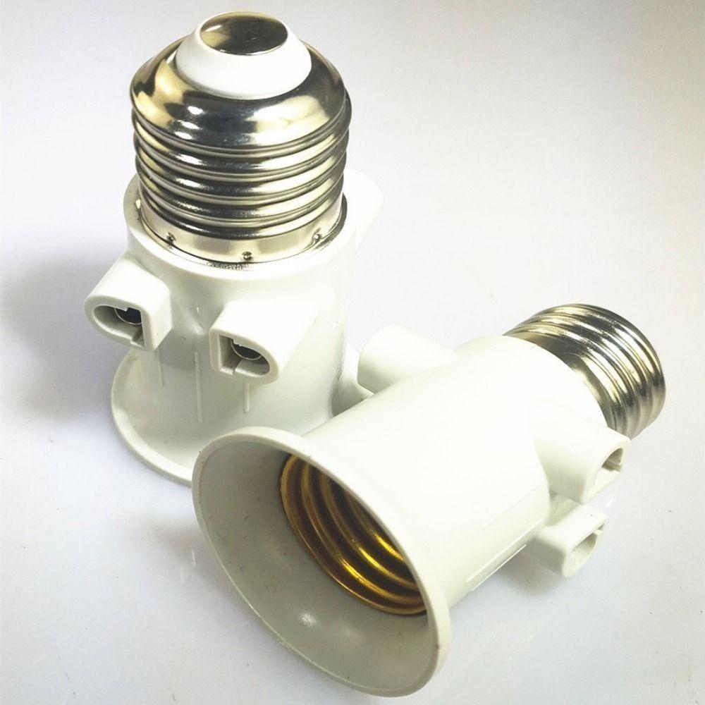 White EU Plug Connector ABS E27 To EU Plug Lamp Holder New Socket Conversion for Lamp