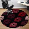 1pc Lips Print Pattern Carpet for Office Non-Slip, Round Carpet, Soft & Comfortable, Carpet for Office, Lightweight Round Floor Mat yy251226071
