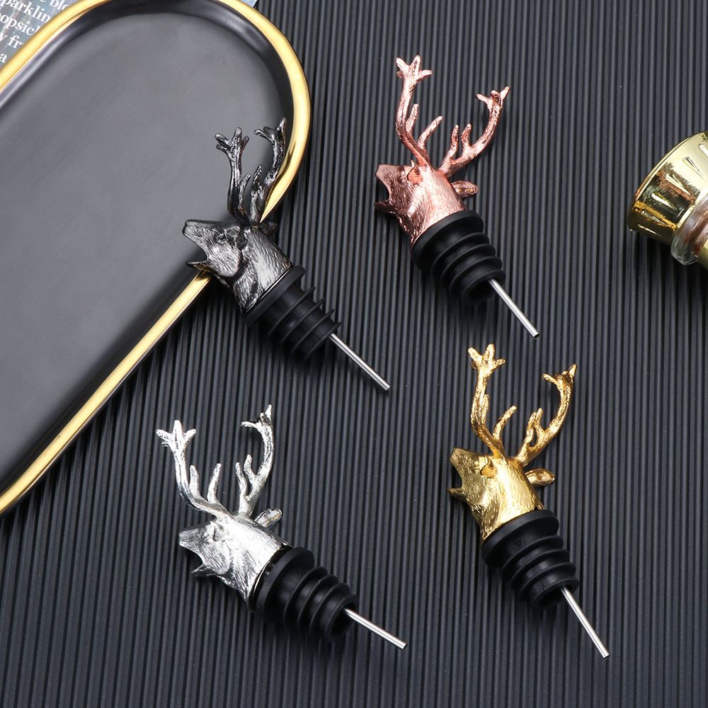 Gadgets Kitchen Accessories Unique Stag Deer Head Bottle Stoppers Wine Aerators Wine Pourer