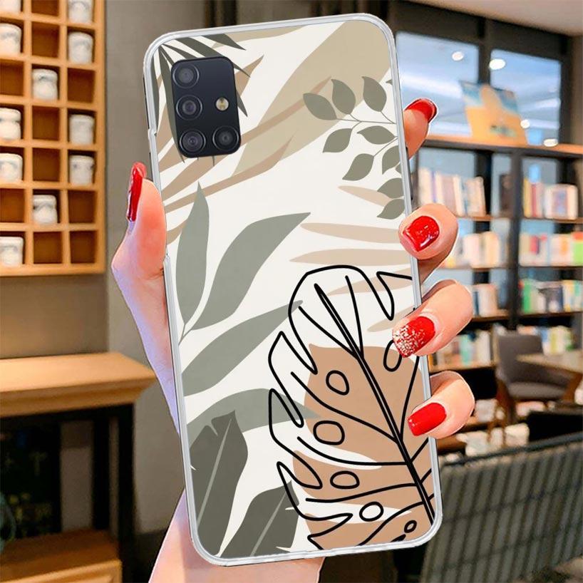 Abstract Women Face Line Cover Phone Case For Samsung Galaxy A12 A22 A32 A52 A72 A02S Phone Case Note 20 Ultra 10 S10 Plus A51 A