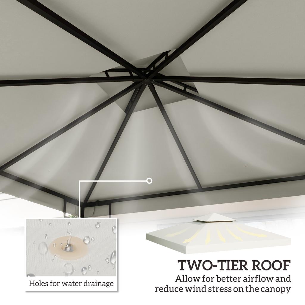 3 X 3 M Replacement Gazebo Canopy Cream White