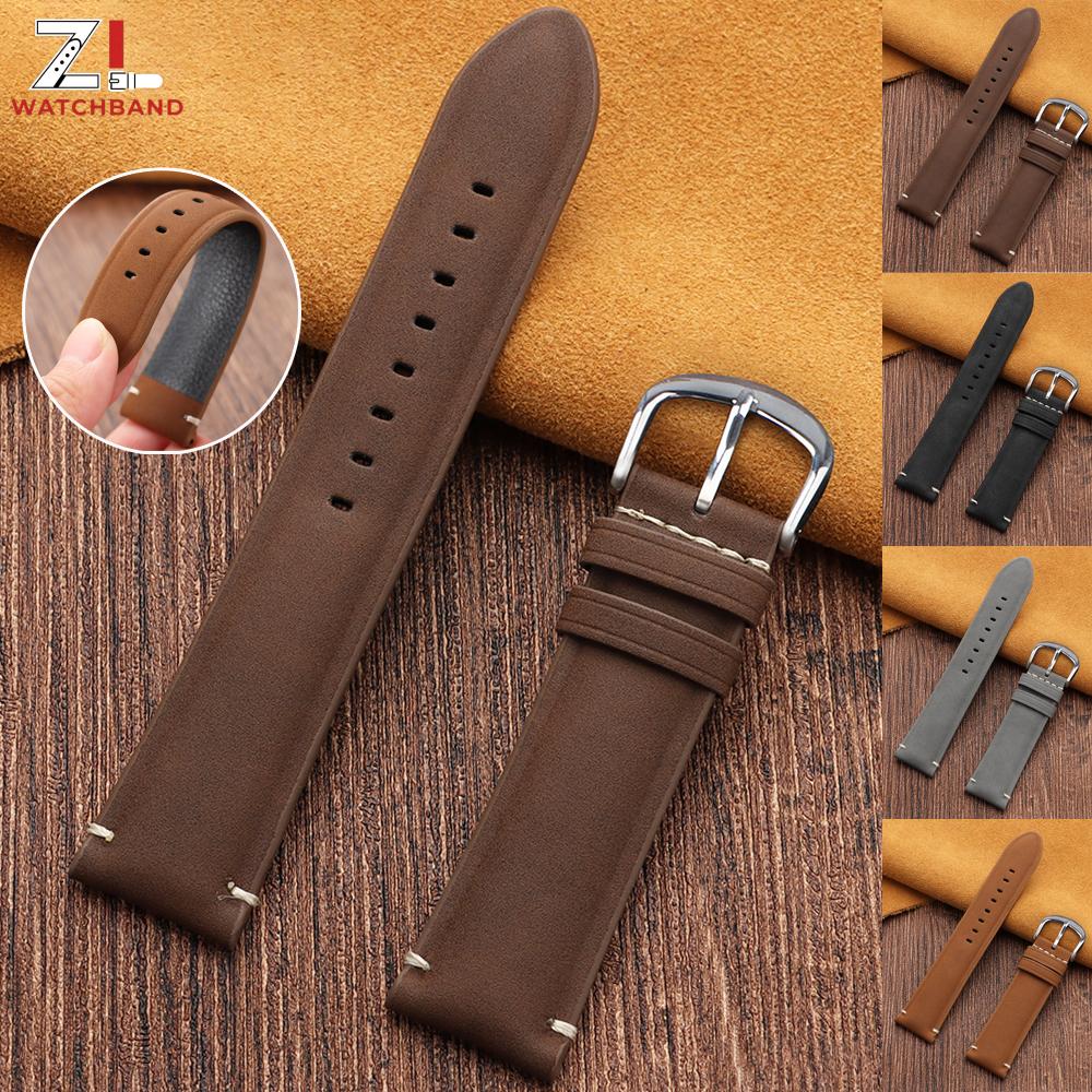 Vintage Matte Leather Watch Band 18mm 20mm 22mm 24mm Universal Bracelet for Rolex for Omega Replace Business Strap for Women Men