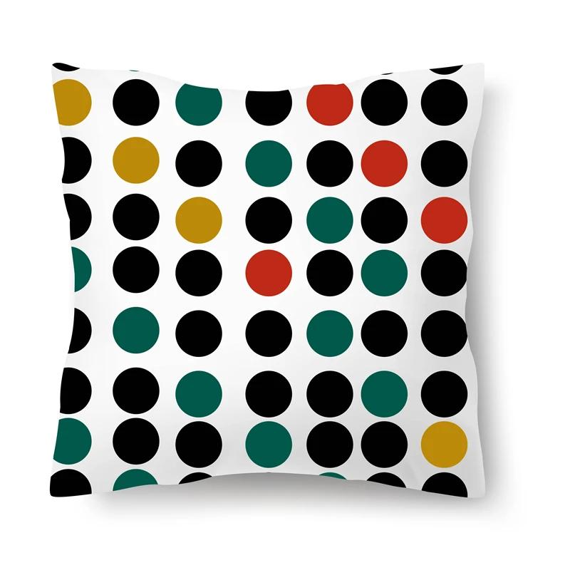 Home Decoration Bedroom Living Room Car Cushion Cover Pillowcase Colorful Dot Decorative  Sofa