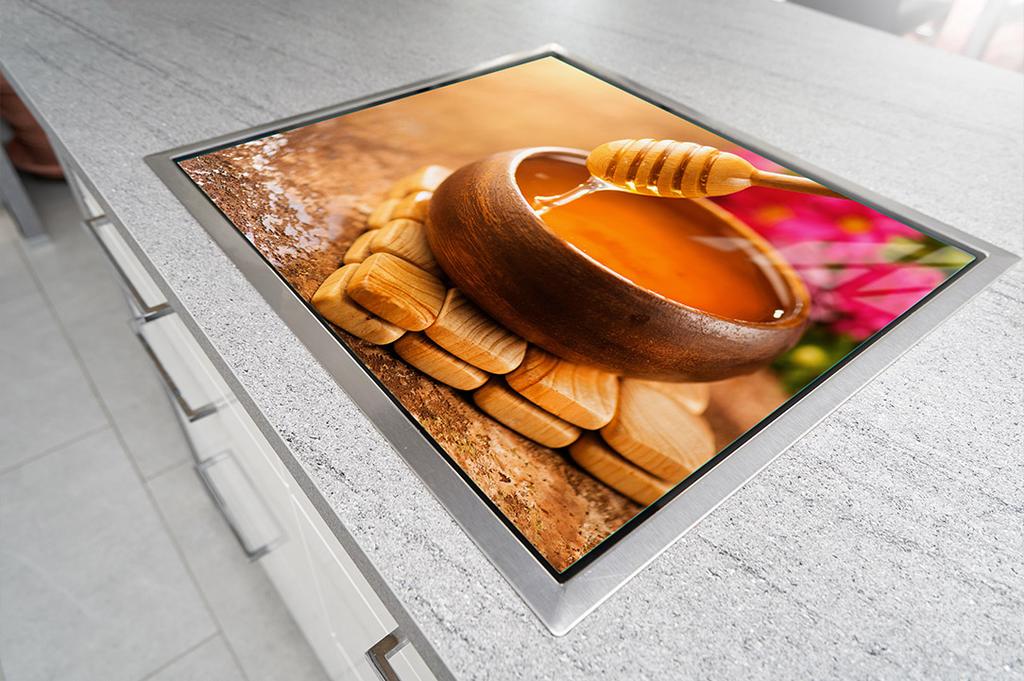SZKLANA PŁYTA OCHRONNA NA KUCHENKĘ 70x52 MIÓD