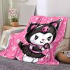 1pc Pink Kuromi Cartoon Blanket, Cute Animal Design for Room Decor, Soft Throw Blanket Perfect as Birthday Gift, Living Room, Travel, Camping, Car Bla