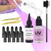 UV Hair Extension Kit: UV Lamp, Glue, Remover & Comb | Fast-Curing Waterproof Adhesive | Seamless Salon Bonds for Home & Salon Use