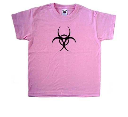 Biohazard Warning Pink Kids T-Shirt