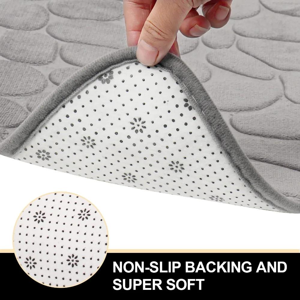 Super Absorbent Arc-Shaped Bath Mat Coral Velvet Bathroom Rug Floor Mat Quick Drying Machine Washable Home Hotel Bathroom Decor