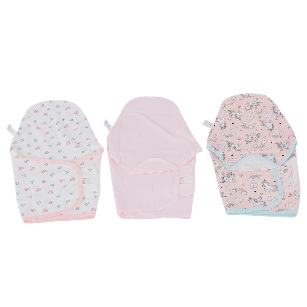 3pcs Cotton Baby Swaddle Blanket Lovely Cartoon Pattern Newborn Infant Swaddling Sack