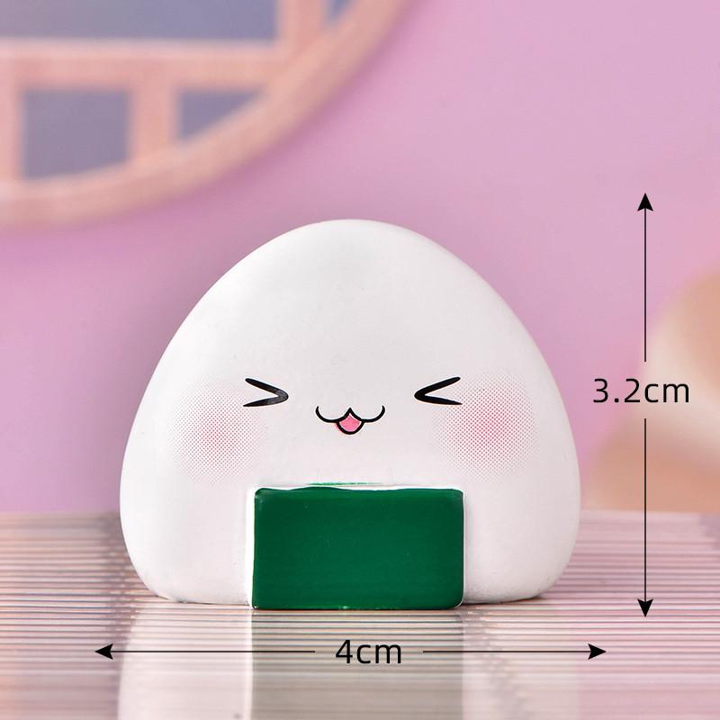 Charming Resin Craft Cartoon Avocado Sushi Figurines Adorable Miniature Ornaments