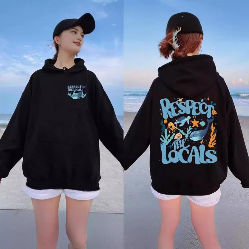 Womens Oversized Hoodie With Whale Print - Eco-Friendly Ocean Conservation Sweatshirt Teens Young Adults