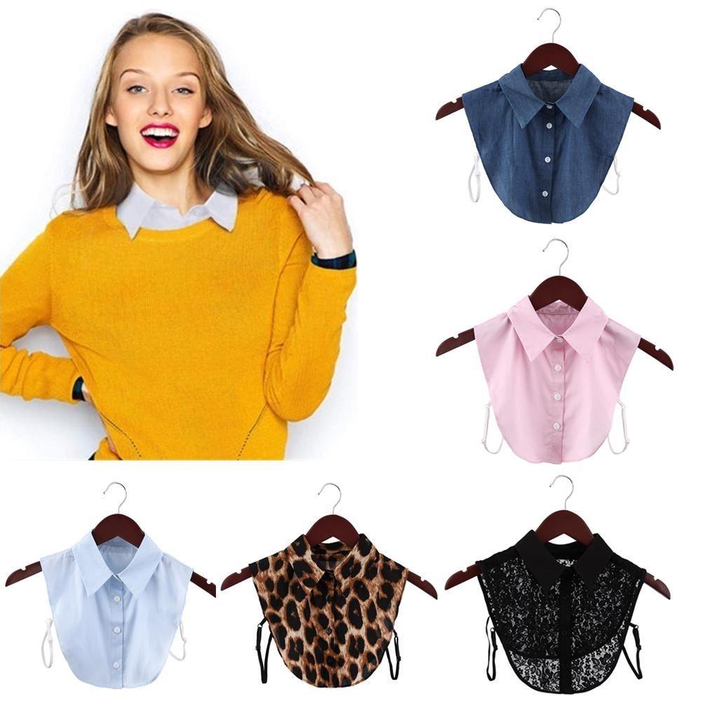 Vintage Detachable Cotton Clothes Accessories Shirt Fake Collar Lapel Blouse Top False Tie