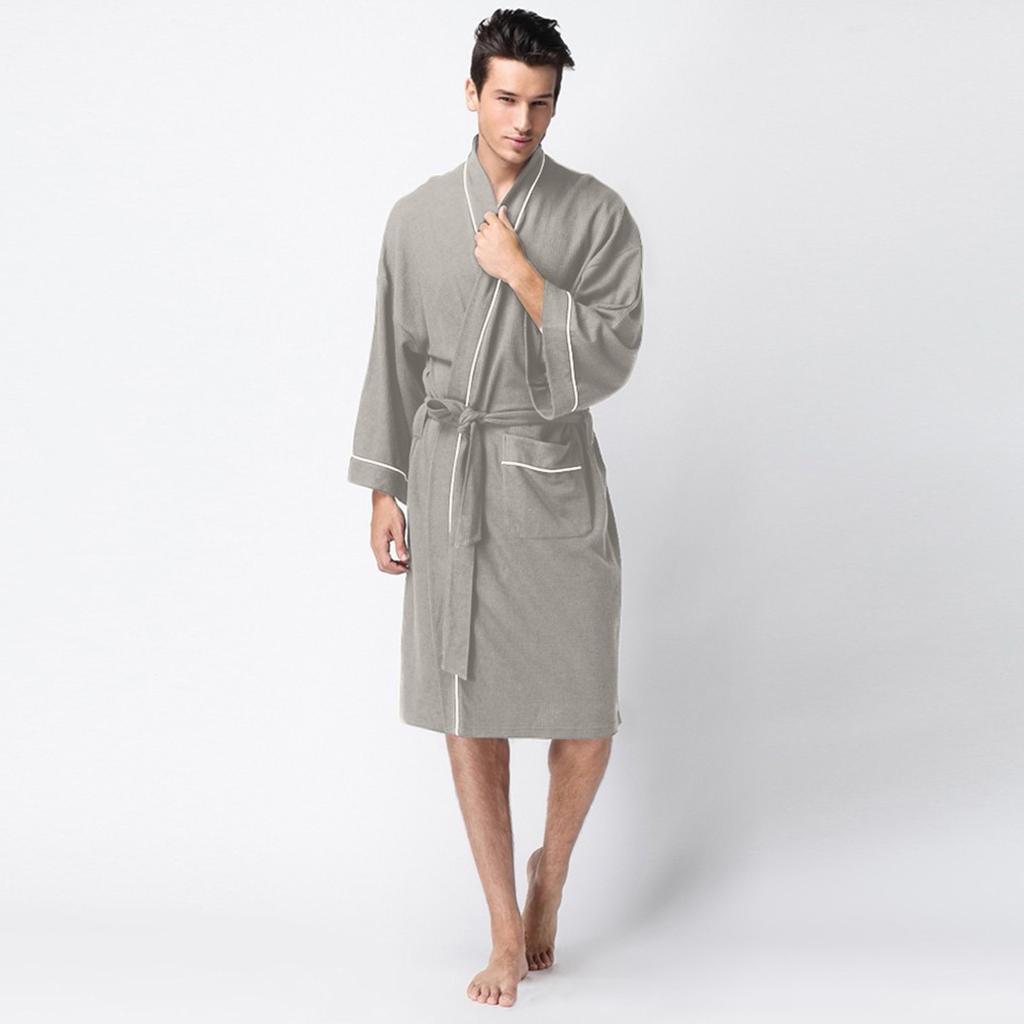 Мужской зимний однотонный мягкий халат со шнуровкой и шалью, халат с длинными рукавами, пальто