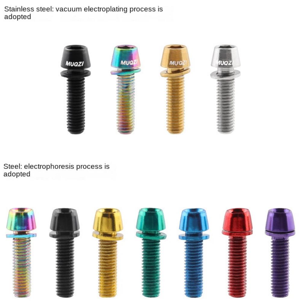 6pcs/set Titanium-plated Bicycle Handlebar Screws M5 * 17MM Bicycle Disc Brake Caliper Bolt Road
