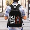 Рюкзак Eat Sleep Gorilla Tag для мужчин и женщин, повседневный, для старшей школы, рабочий, игровой, с обезьянами, для колледжа, на плечо, для улицы