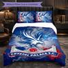 Crystal Palace Football 3 Piece Bedding Set Soft Duvet Cover Set with Pillowcases Printed Bedroom Decor Set for Home
