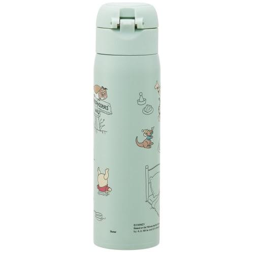 Skater Mug Bottle Disney Winnie the Pooh Cafe 480ml Thermal/Cold Stainless Steel Water Bottle One Touch Open STOT5-A