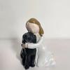 Creative Dog Lover Figurine Cute Miniature Sculpture Crafts Girl Holding Dog Statue  Birthday