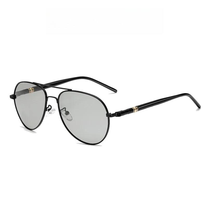 Хромированные поляризованные солнцезащитные очки UV400 стиль пилот линзы меняющие цвет мужские антибликовые очки для вождения очки
