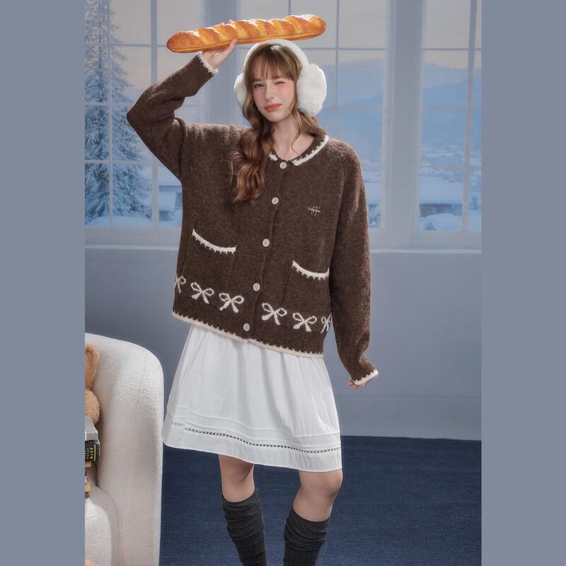 unifree Женский кардиган с узором Fair Isle и бантом