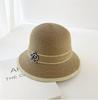 Stylish Straw Paper Beach Sun Hat In Khaki Beige Black And White Colors