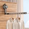 Wall-mounted Suction Cup Clothes Drying Rack Space Aluminum Retractable Laundry Rack  Indoor