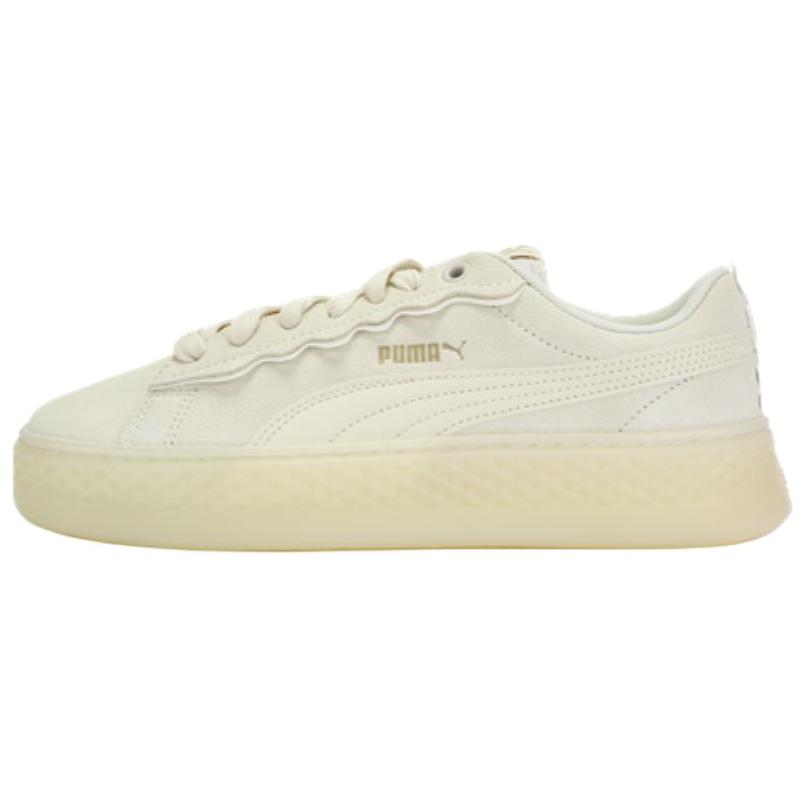 Puma Smash Versatile Comfortable Height Increasing Low Top Sneakers Women Sneakers Beige 406748-02