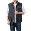 MultiPocket Vest StandUp Collar Loose Large Size Sleeveless Jacket Casual Men'S Vest Vest Vest Vest