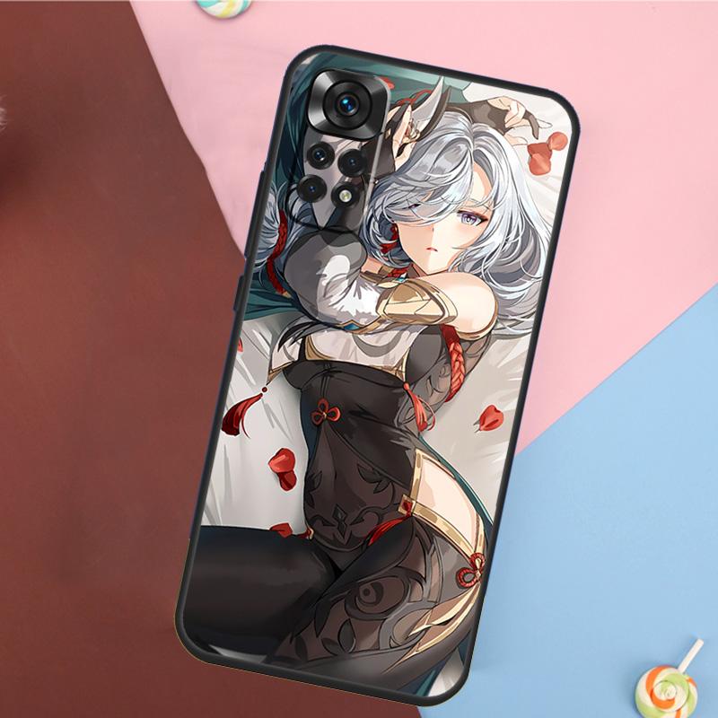 Чехол Genshin Anime Shenhe для Xiaomi Redmi Note 14 13 12 9 10 11 Pro 9S 10S 11S 12S Redmi 14C 10C 12C 13C