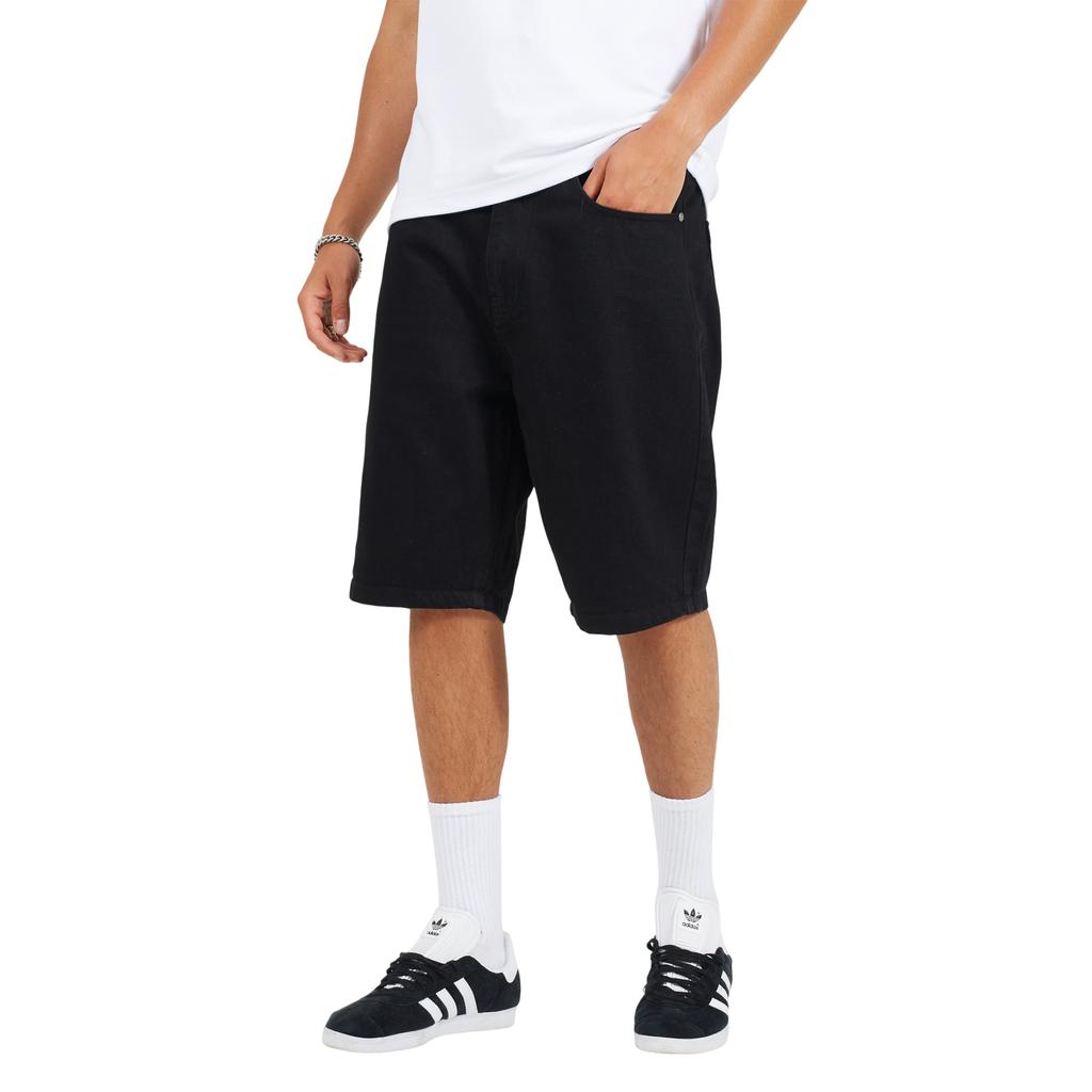 Brave Soul Mens Washed Denim Turned Up Hem Shorts