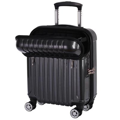 Чемодан с застежкой-молнией и открытым верхом 24 л 45 см, черный карбон [Actus], ручная кладь 2,6 кг