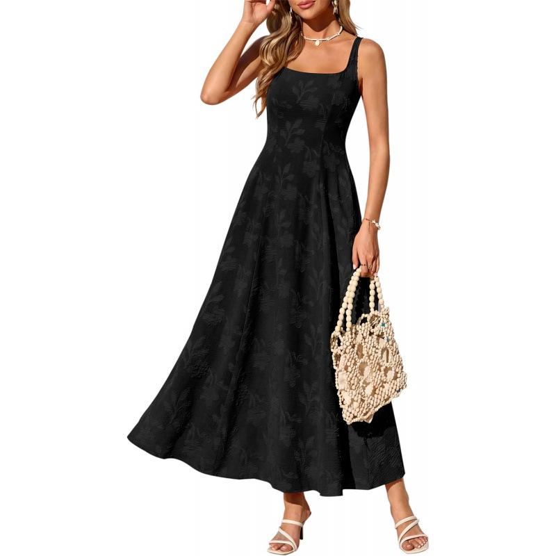 Spice Girl Style 2026 Summer Casual Premium Versatile Loose Lazy Sleeveless Square Neck Dress