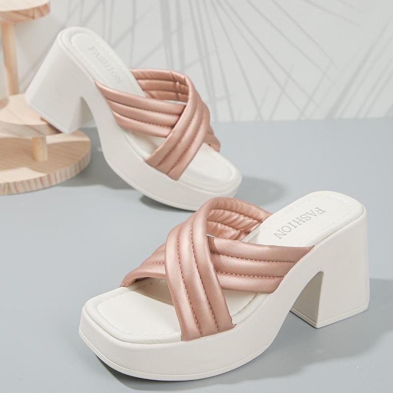 Модные женские тапочки 2024 года, лето, новые, толстые, нескользящие, кроссовки в европейском и американском стиле, женские туфли на платформе, сандалии