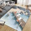 Moomin Flannel Pattern Square Carpet,Area Rug,Carpet Rug for Living Room Bedroom Sofa Playroom Decor,Non-slip Floor Mat