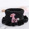 Girls' Cartoon Giraffe Knitted Scarf with Ruffle - Warm Winter Collar In 6 Colors