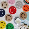 Smiling Face Round Mat Woven Ramie Placemats Anti Slip Dining Table Mats Non-Slip Tableware Bowl Pads Kitchen Drink Cup Coasters