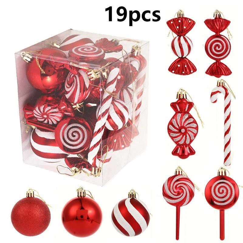 Red Gold Candy Cane Christmas Tree Ornaments